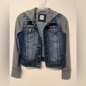 Girls Mudd Hooded Denim Jean Jacket Size 14